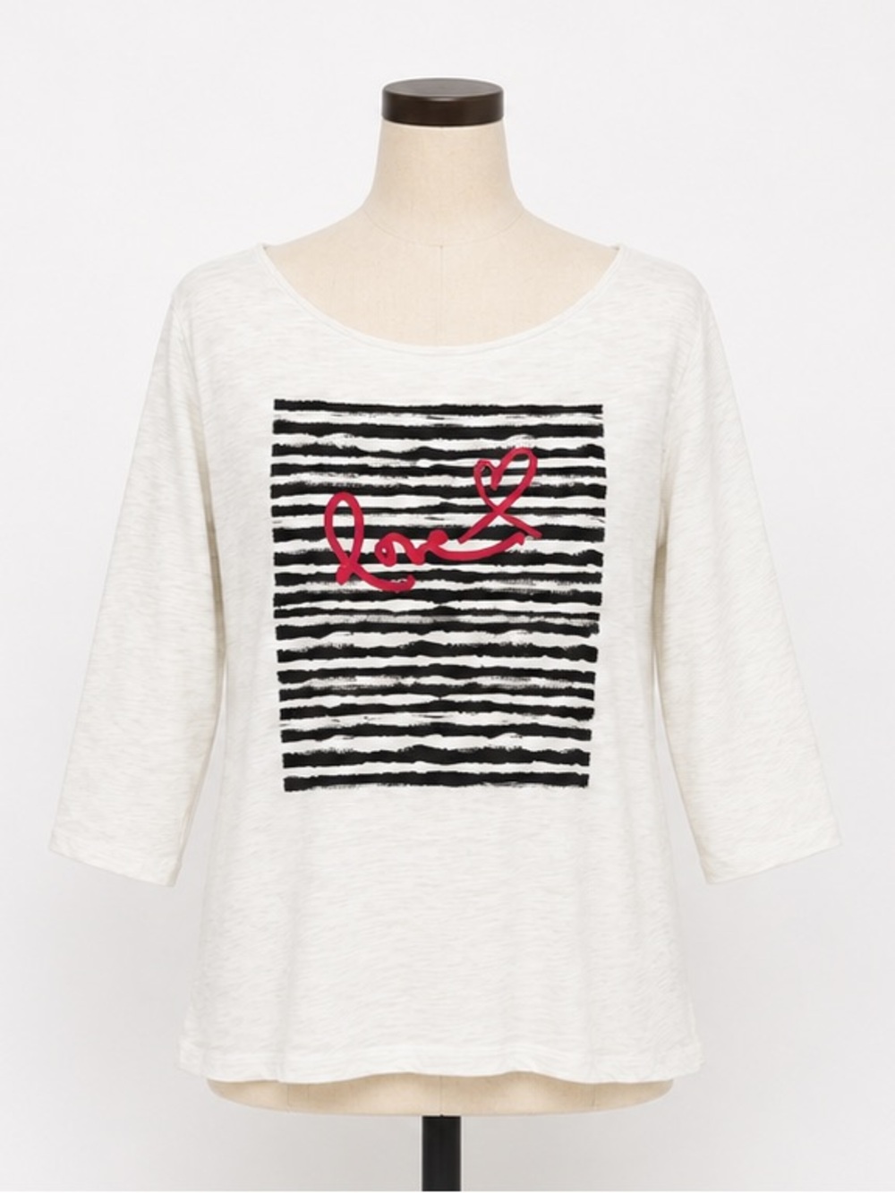 Chico’s White Love Top 3/4 Sleeve Subtle Scoop Neck